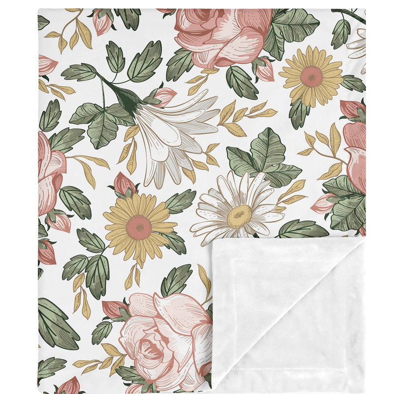 Vintage floral baby blanket top